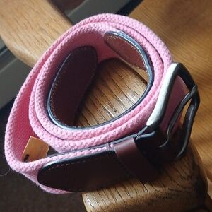 Tommy Bahama L  Pink Cotton And Leather Belt Unisex